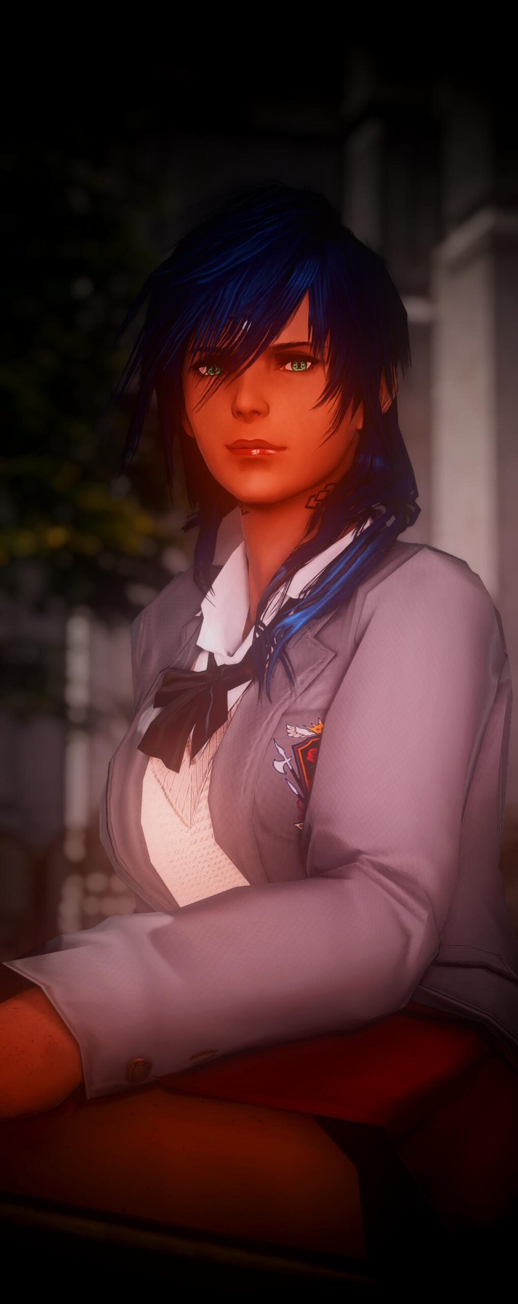 Aellae in stereotypical collegiate school attire.